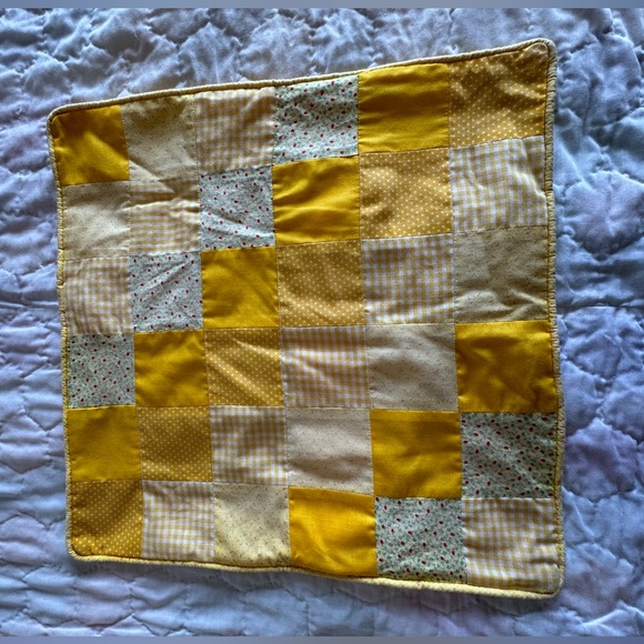 Vintage 1980s Patchwork Pillow Cover 17”x17” - Picture 2 of 5